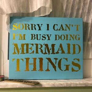 Blue and Gold Mermaid Wall Art